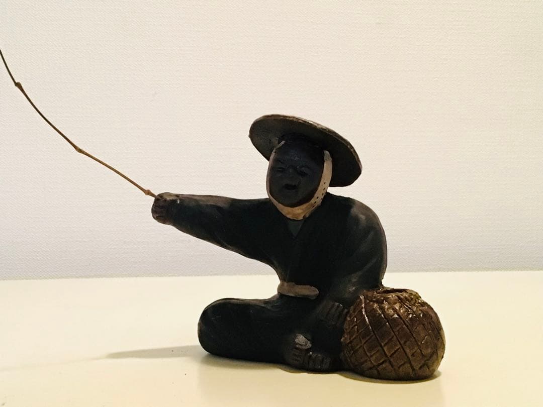 旧家初蔵出し 郷土玩具 民藝品 橋人形 釣り人形 二体セット