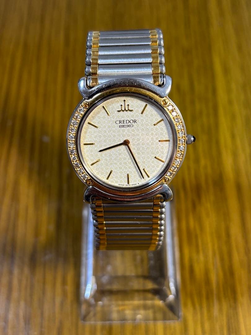 CREDOR ダイヤモンド装飾 腕時計 18KT BEZEL