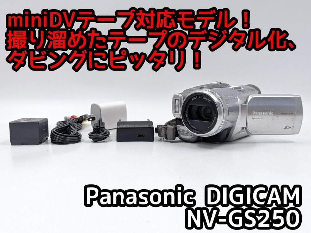 miniDVのダビングに Panasonic ビデオカメラ NV-GS250 1