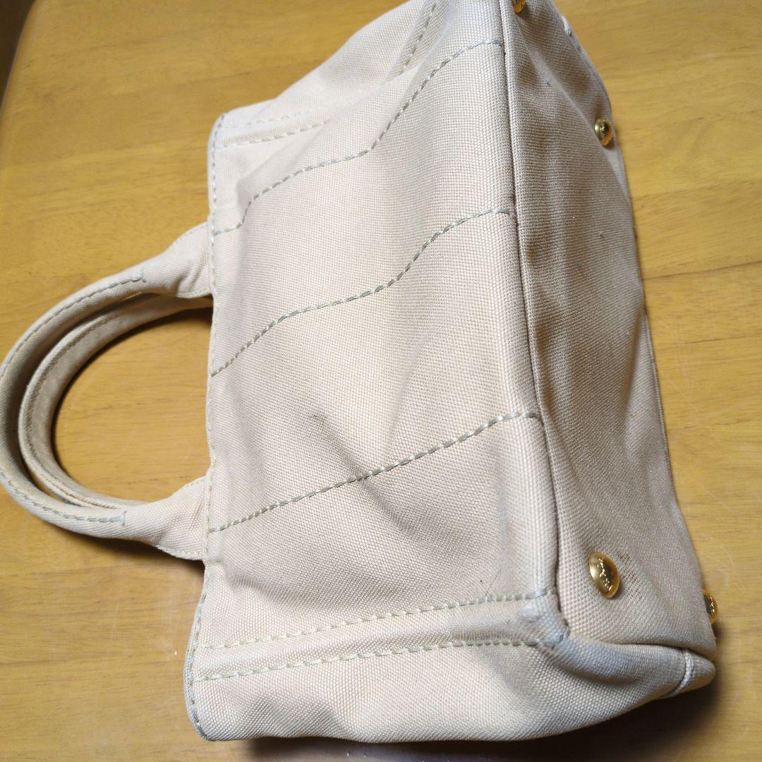 PRADA ベージュ キャンバス ハンドバッグ　中古品 SMR