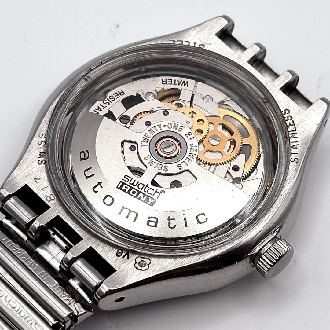 スウォッチ アイロニー 自動巻き スケルトン メンズ腕時計 稼動品