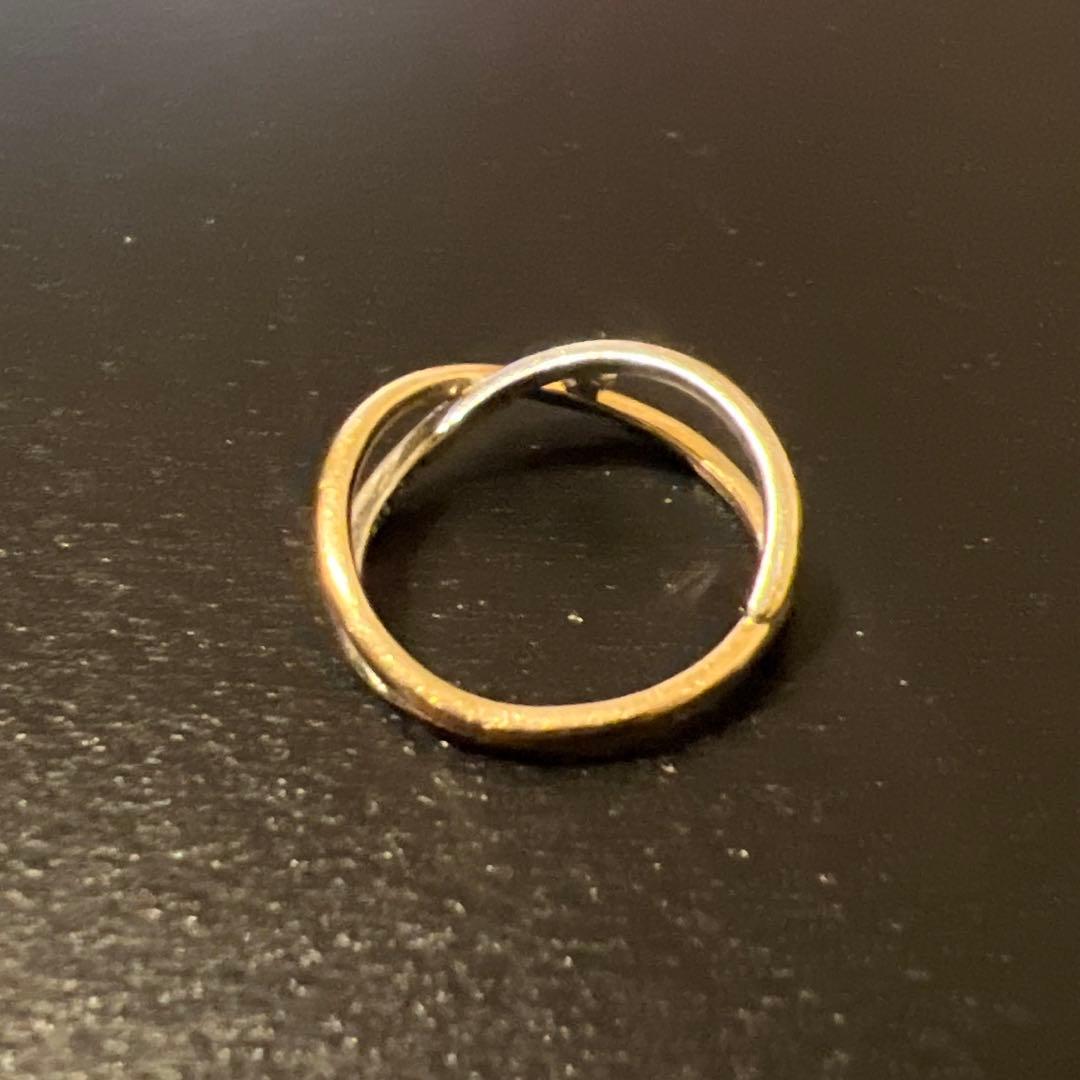 ete エテ K10YG バイカラー ダイヤモンド ピンキーリング 1号