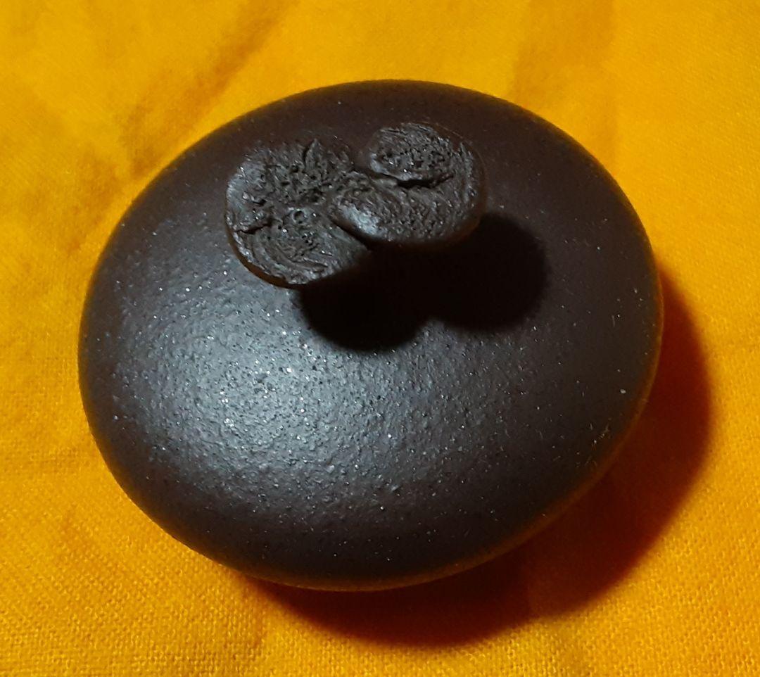 人間国宝　三代　山田常山　梨皮烏泥茶銚　霊芝摘　急須　KS