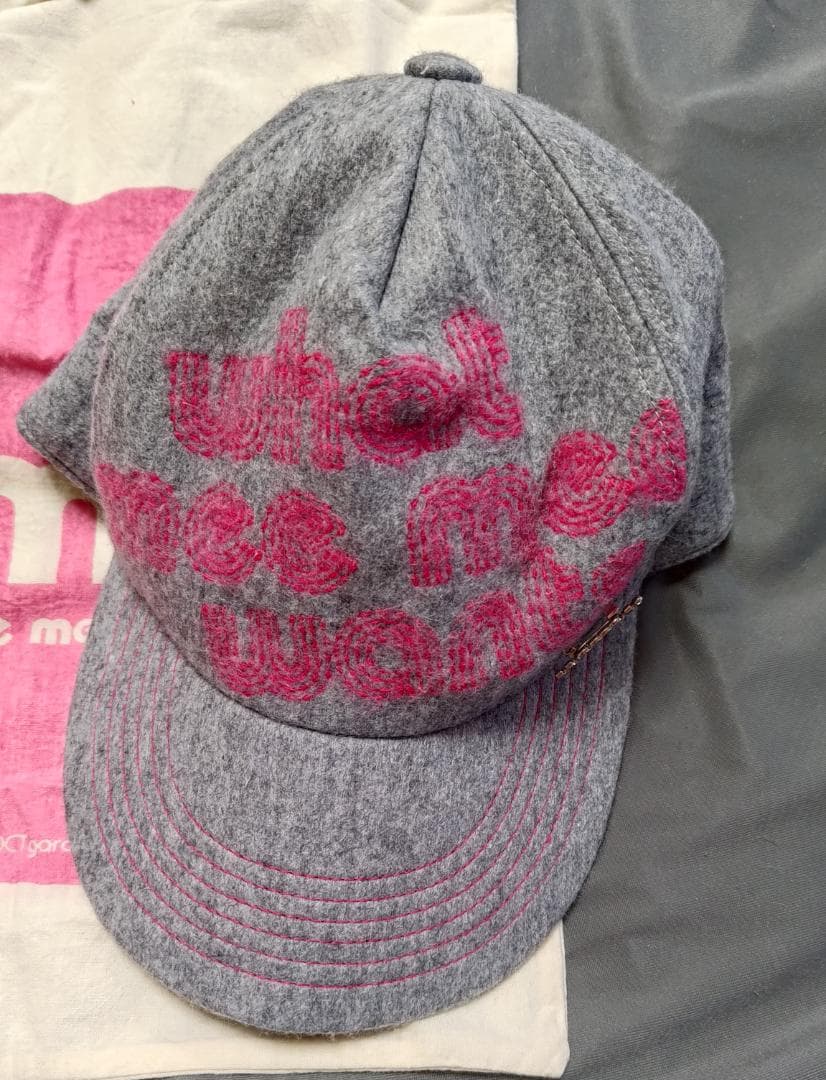 wmmw ドリカム 吉田美和 キャップ 帽子 グレー x ピンク トートバッグ付