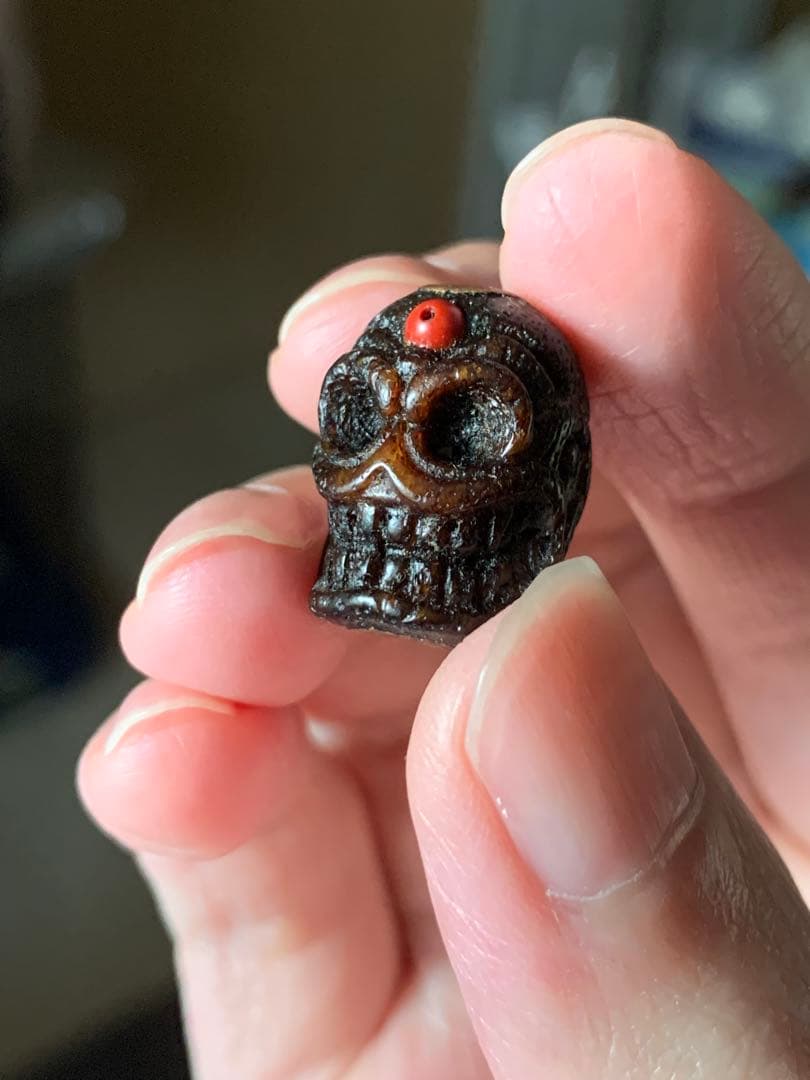 呪物　カパラ　チベット　カパーラ　頭蓋骨　数珠　根付　クマントーン　プラクルアン