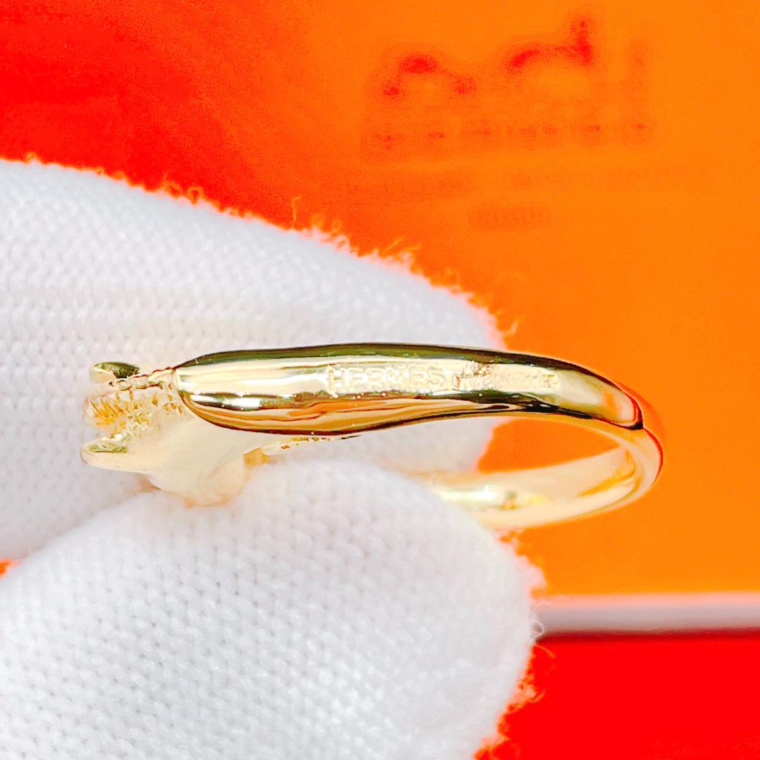 ◇エルメス◇新品仕上済 シュバルホース リング 指輪 ゴールド 12号 ブランド