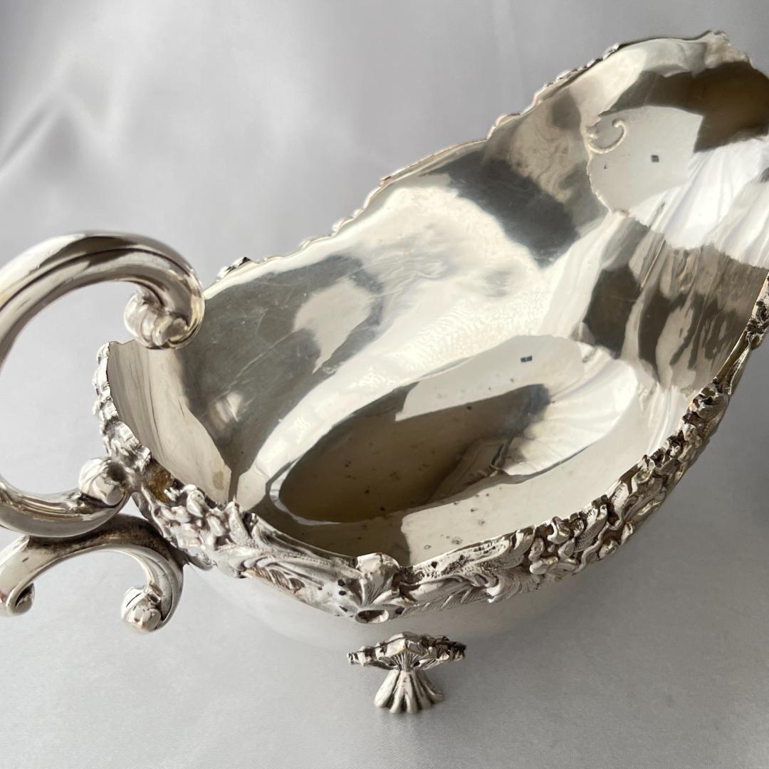 【英国】 ソースボート グレービーボート ペア【シルバープレート】