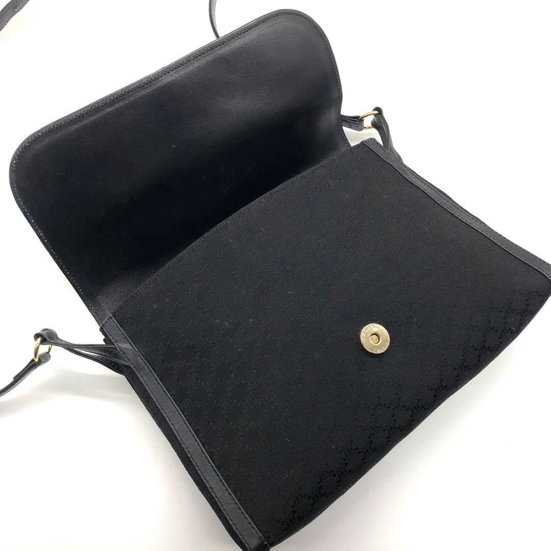【希少/美品】CELINE ショルダーバッグ トリオンフ ジャガード ブラック