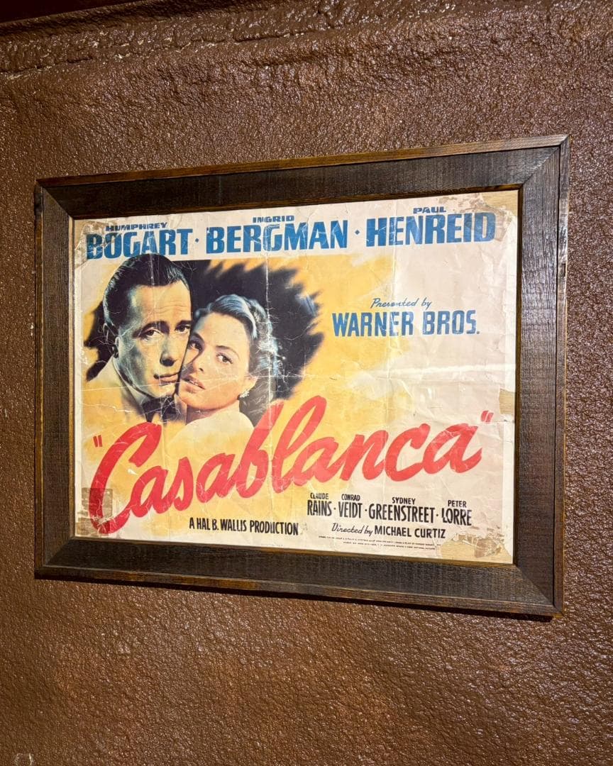 1940 Wood Frame Vintage Poster カサブランカ