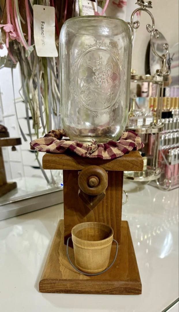 レトロ アメリカン雑貨 メイソンジャー　木製ディスペンサー　置物