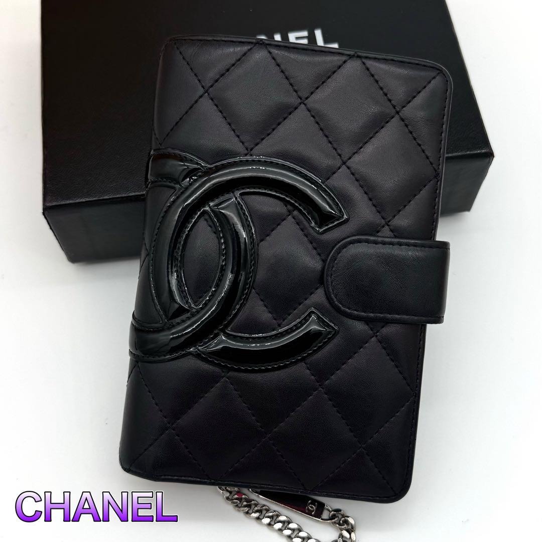 シャネル ラムスキン カンボンライン 折り財布