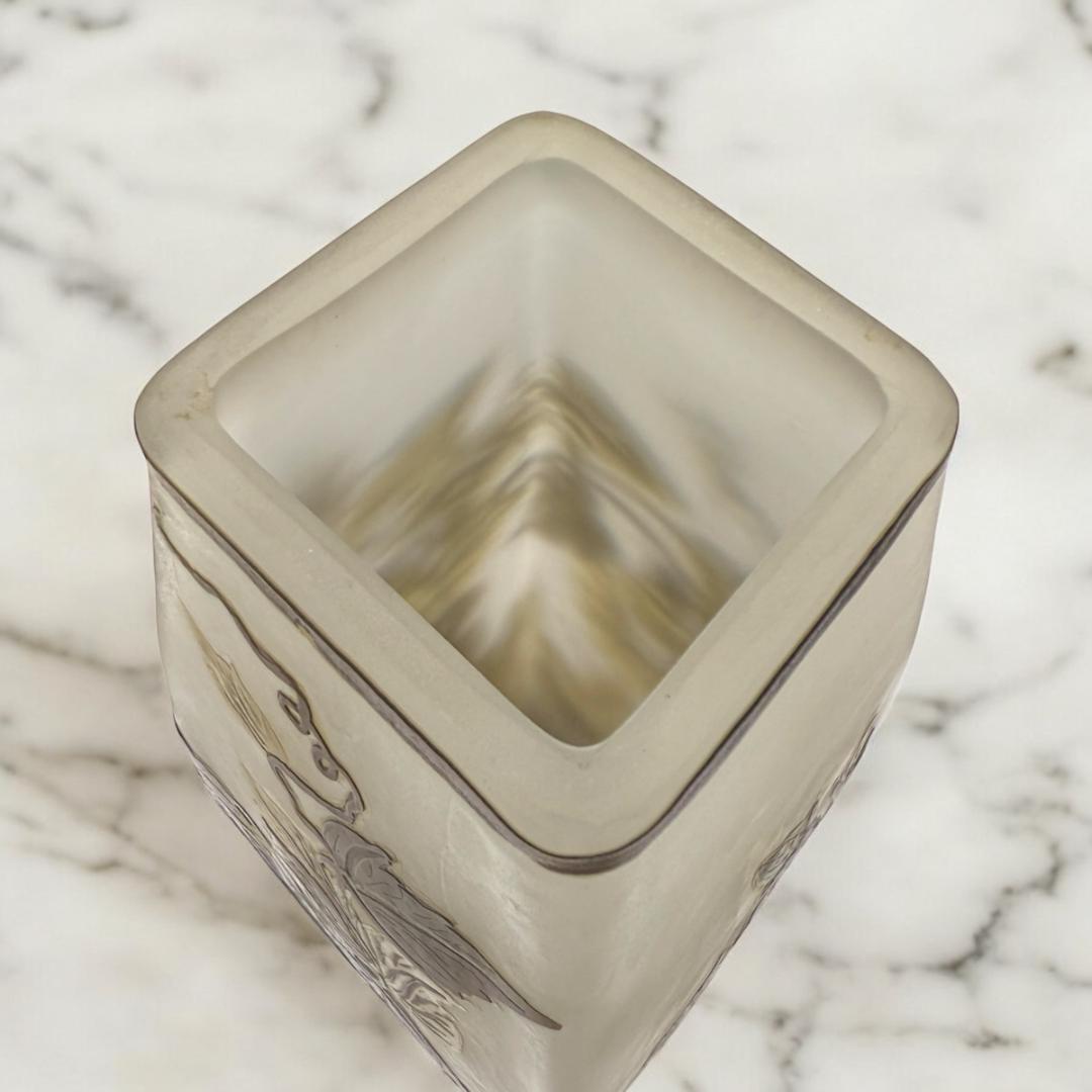 【証明書付】希少エミールガレ 鉢 高さ20cm 幅9cm カメオ彫り　花器