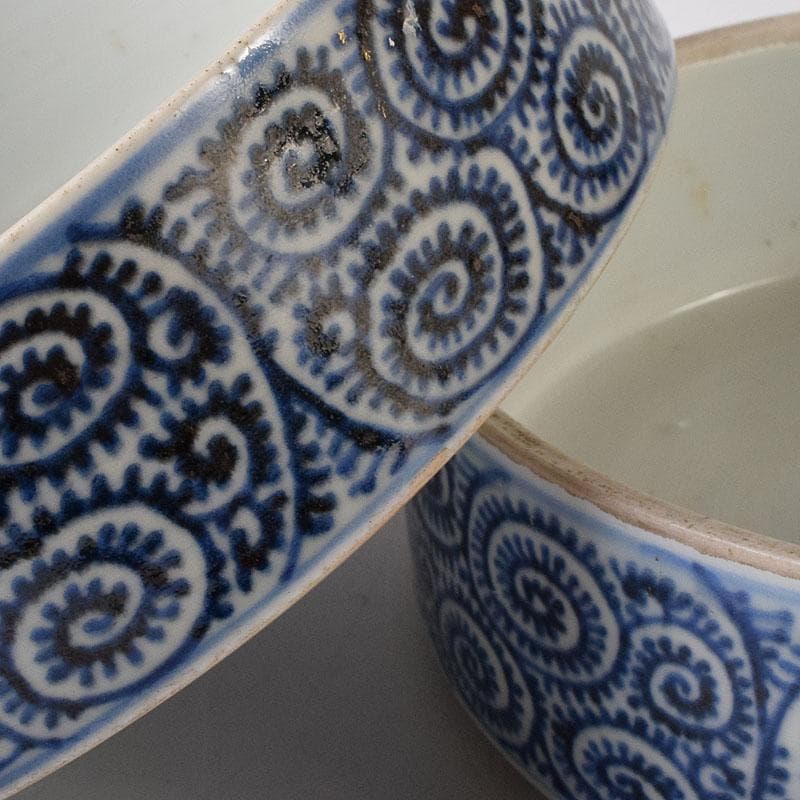 伊万里焼　古伊万里　染付　蛸唐草文　四段重箱　C　R8464H