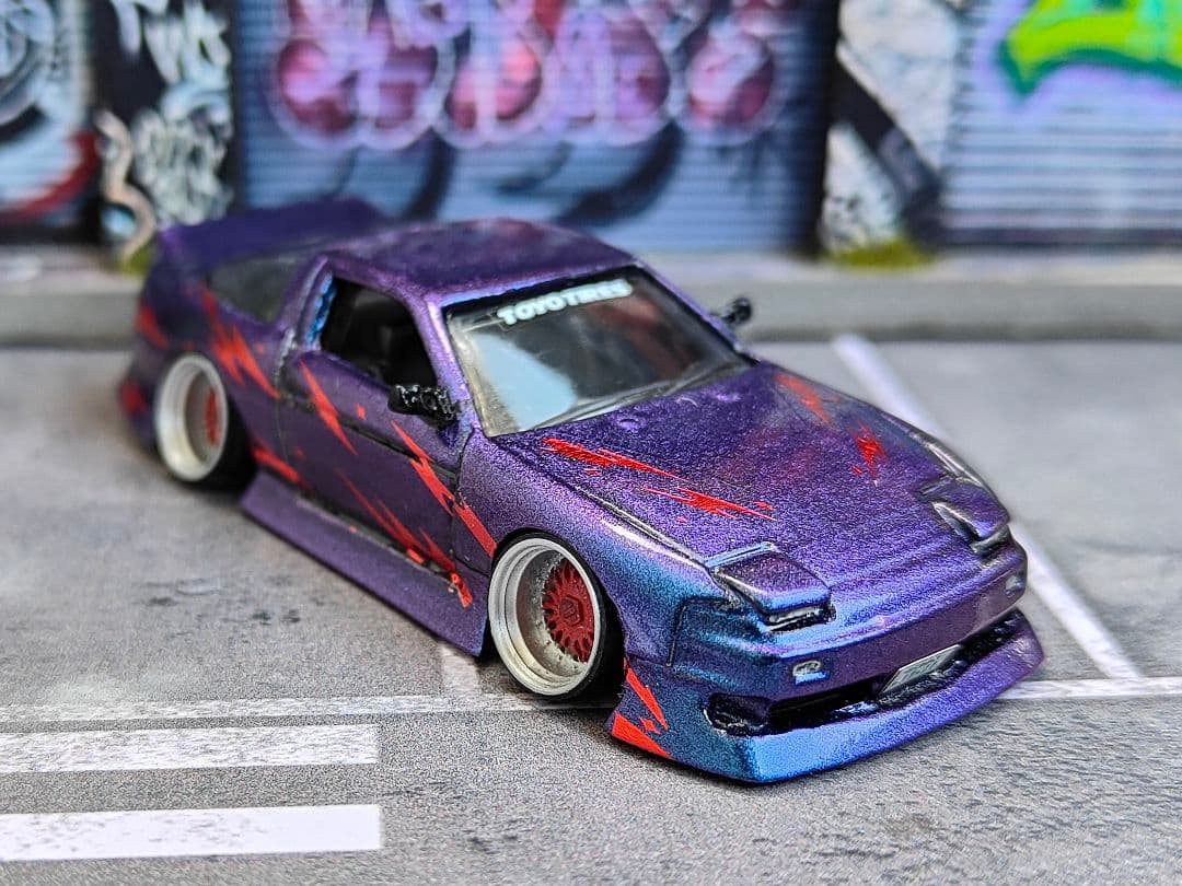 ホットウィールカスタム 日産 180sx フルエアロ マジョーラ トミカ改造 a