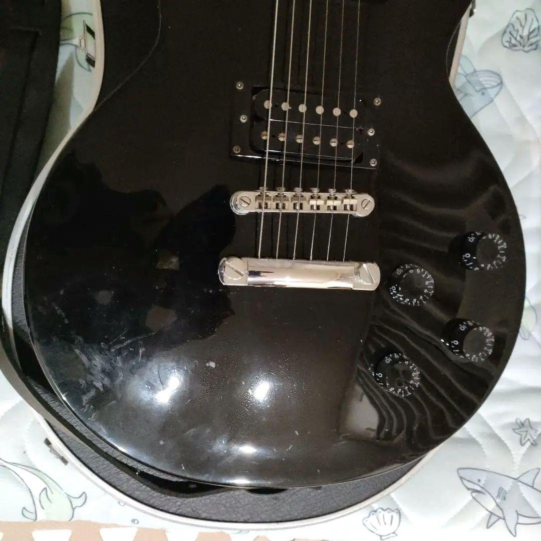 エピフォン レスポール スタジオ ブラック 黒 ケースとストラップとスペア弦付