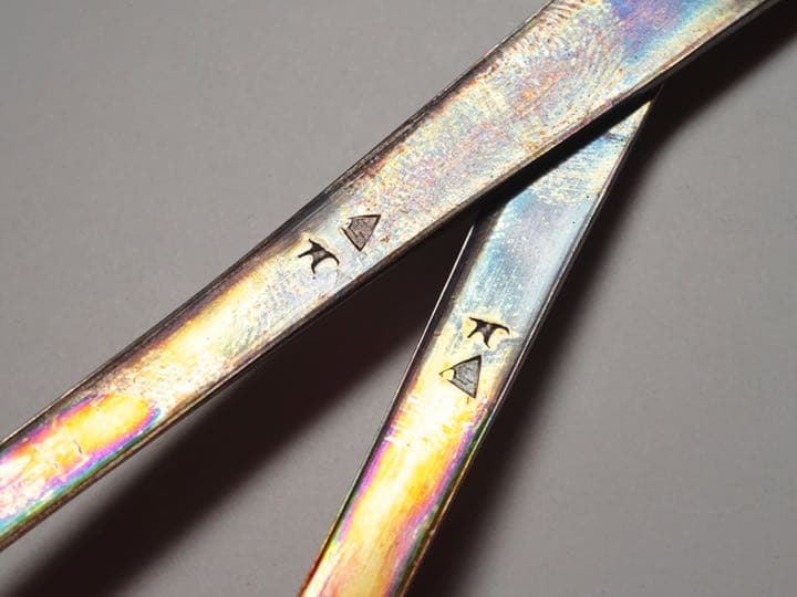 朝鮮の工芸品 銀製 七宝細工 銀匙箸2客 茶道具 箱付 李王家 朝鮮美術