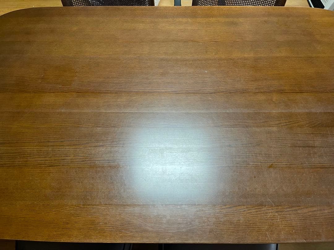 ダークブラウン楕円形ダイニングテーブルセット