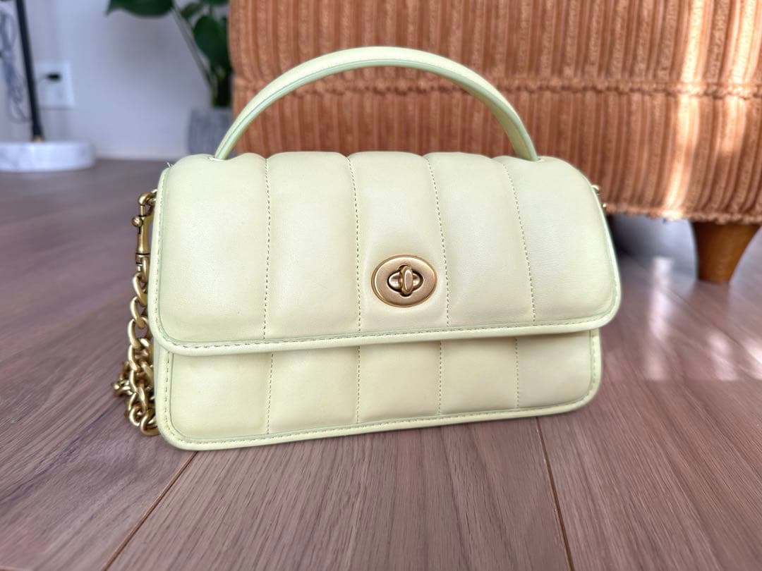 【美品】COACH ターンロック ハンドバッグ ライム