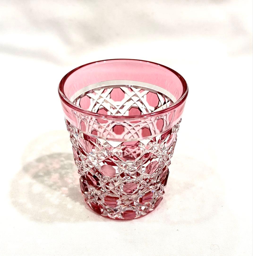 江戸切子／カガミクリスタル　”八角籠目紋”　ペア懐石杯