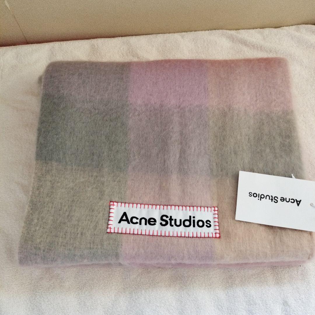 ピンク　ACNE STUDIOS　チェック柄　マフラー　スカーフ