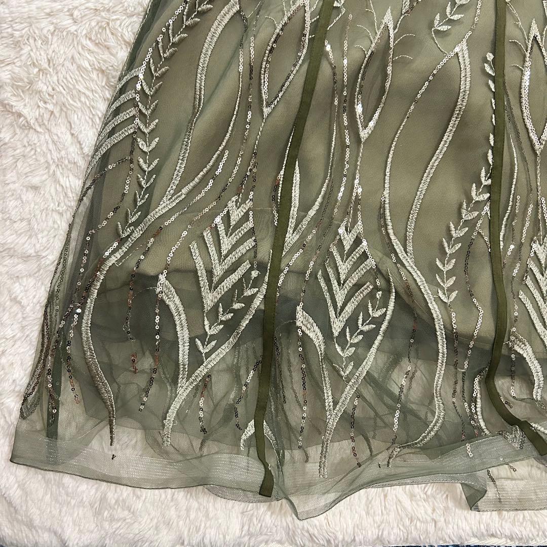 美品✨ Leja スパンコール 刺繍 レース プチハイネック ワンピース S