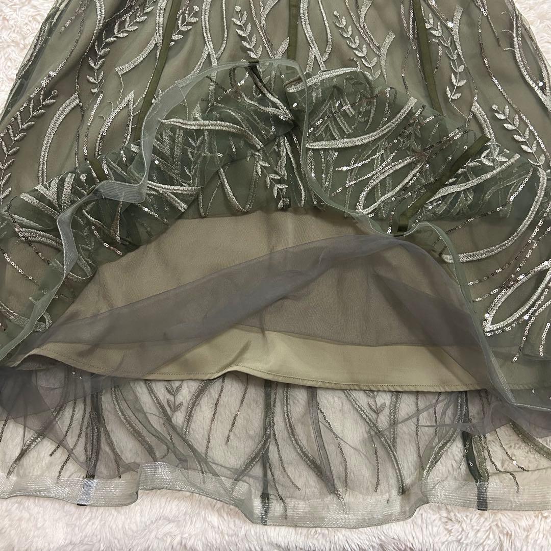 美品✨ Leja スパンコール 刺繍 レース プチハイネック ワンピース S