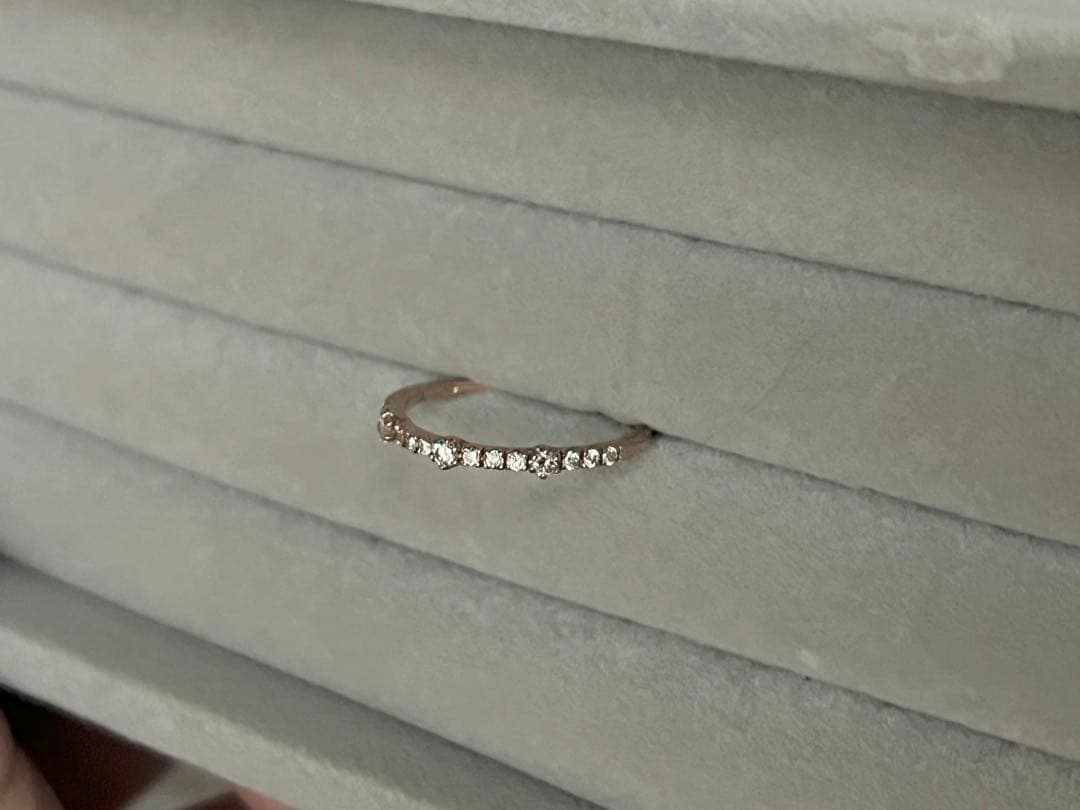 最終K10PGダイヤモンドリング　ハーフエタニティ