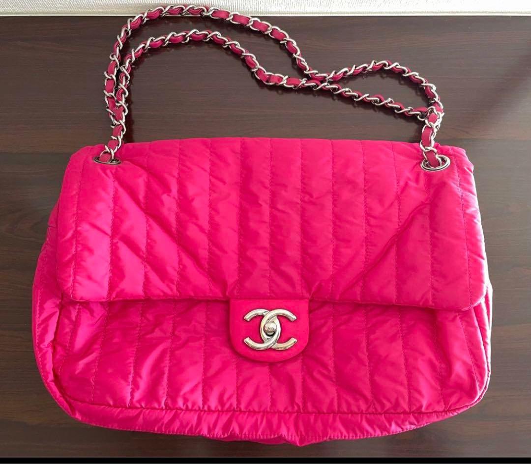 ☆美品☆レア　CHANEL シャネル ナイロン　チェーンバッグ　ピンク　ポーチ付