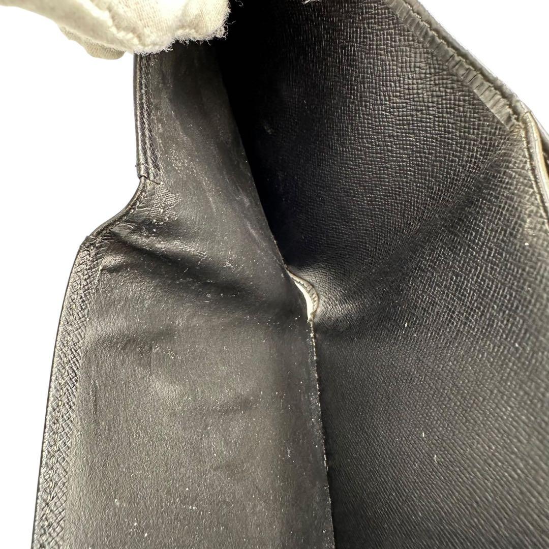 【美品】ルイヴィトン Wホック財布 コンパクト エピ ブラック 黒 3つ折り