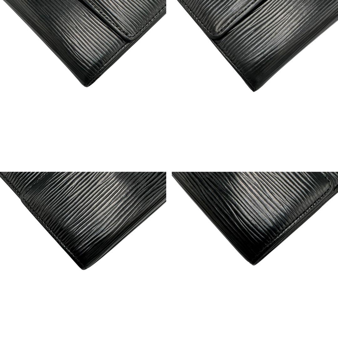 【美品】ルイヴィトン Wホック財布 コンパクト エピ ブラック 黒 3つ折り