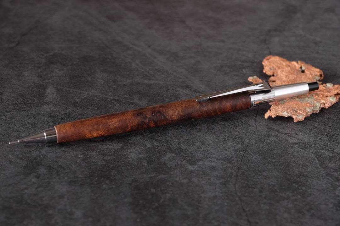 PG5木軸カスタム0180　高村杢工房 製図用シャーペン　クラロウォルナット瘤