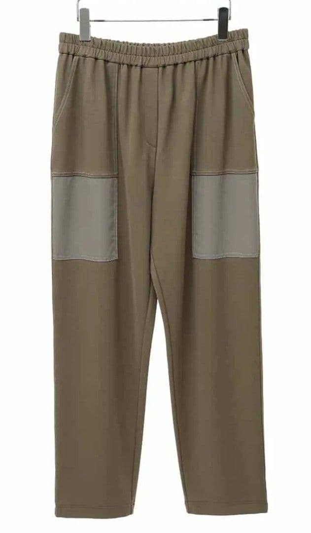 ヒロコビス　配色ステッチジャージーパンツ　カーキ　L