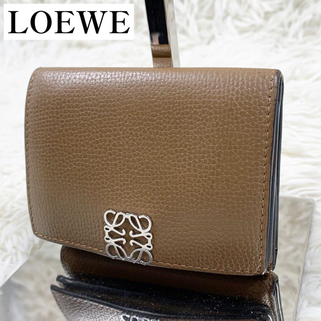 【✨美品 現行✨】ロエベ アナグラム トライフォールド ブラウン 付属品完備