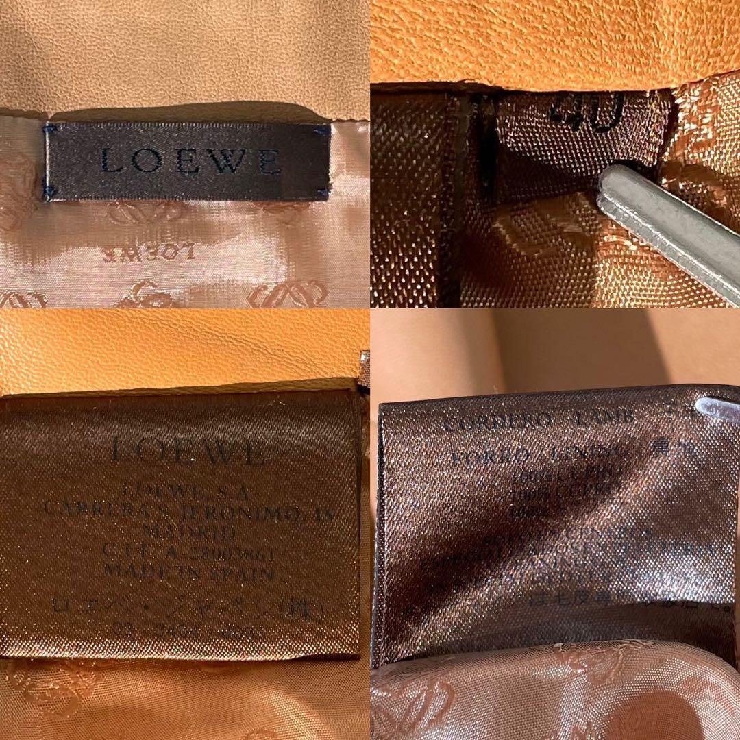 美品꧁LOEWE꧂ロエベ ナッパレザー フレアスカート 羊革 キャメル 40