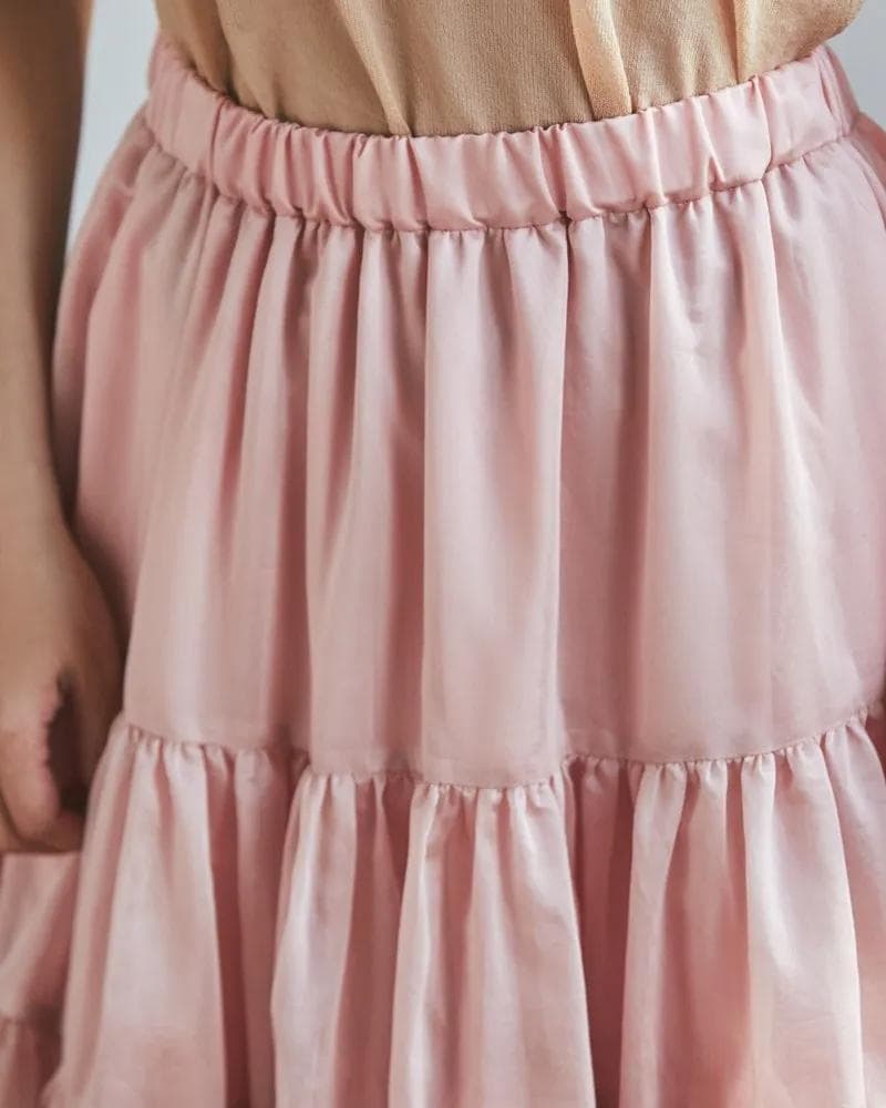 SEVENTEN　シアーティアードスカート(ピンク)XS　新品タグ付き