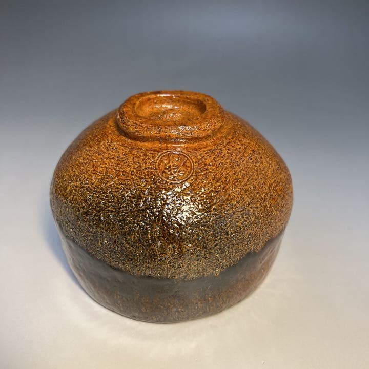 茶道具 大樋焼 飴釉茶碗 加州 三代目 中村梅山 大亀老師箱書