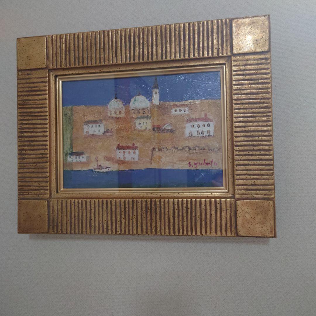 八幡三郎「ミコノス島(エーゲ海)」油彩SM 【真作保証】