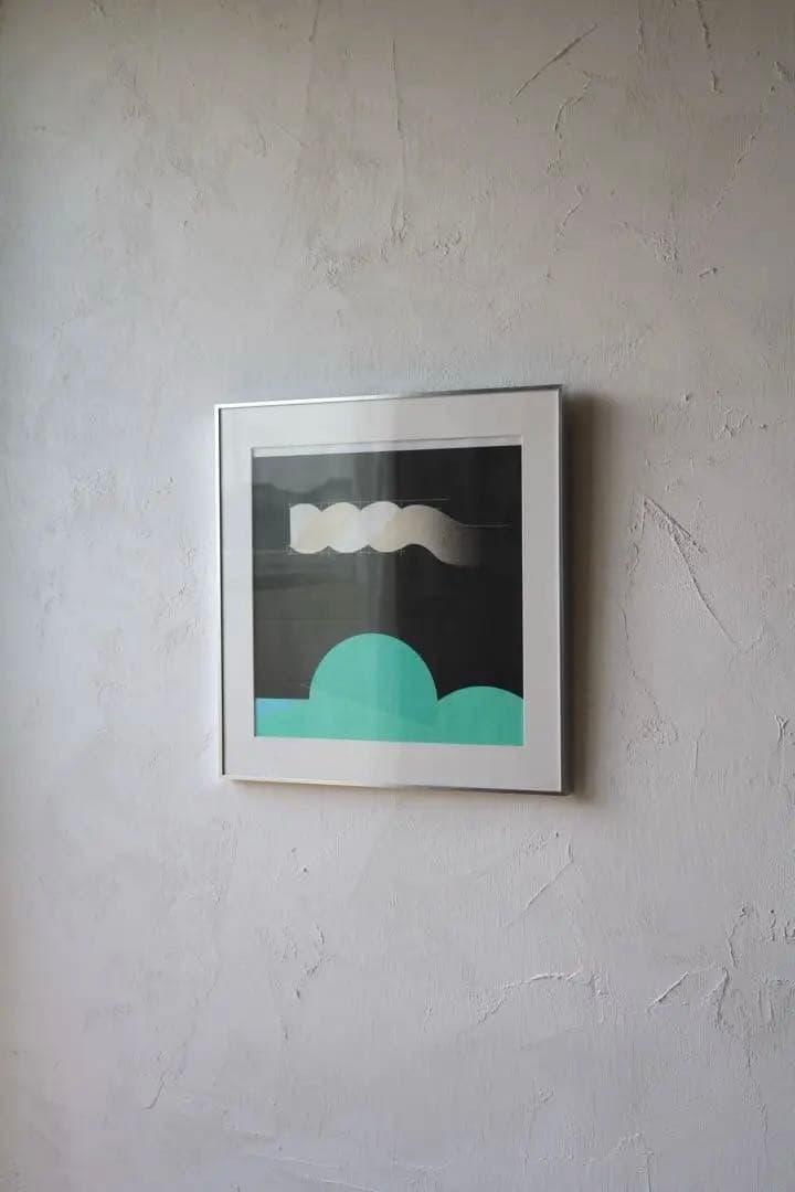 現代アート70s ガレリアグラフィカ　絵画　ビンテージ　モダン　幾何学　抽象画