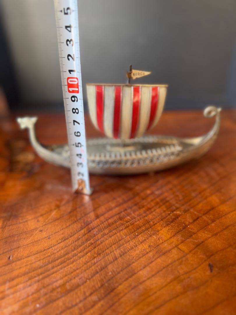 【アンティーク】ノルウェー・バイキング船 金属製の小物入れ