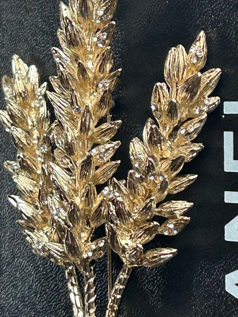 Ｙs　美品　CHANEL ゴールド 稲穂モチーフブローチ 希少　14cm