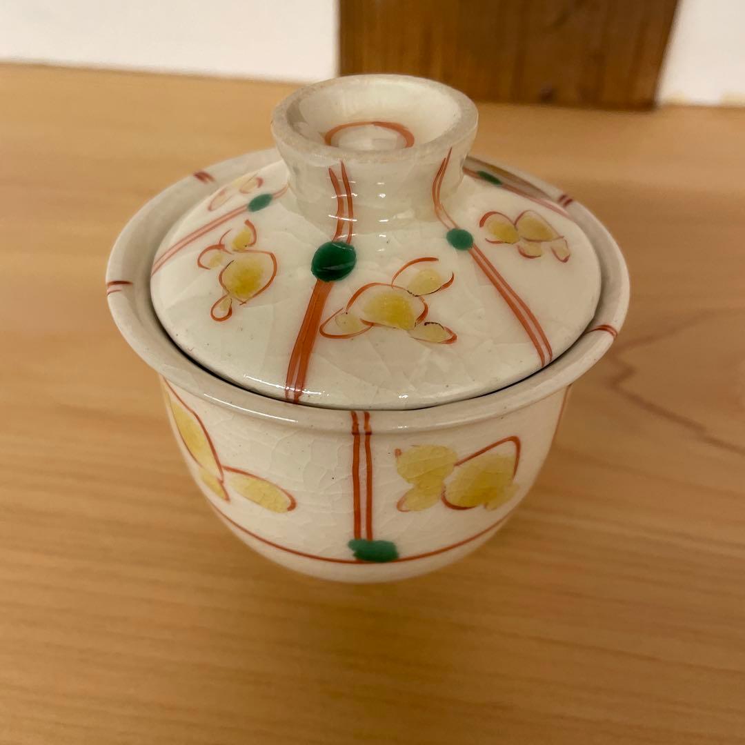 清水保孝　色絵亀文蓋物6客　共箱あり　父は人間国宝　清水卯一