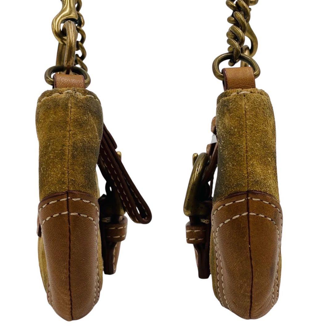 コーチ ケース スエード レザー ブラウン ソーホー キーホルダー