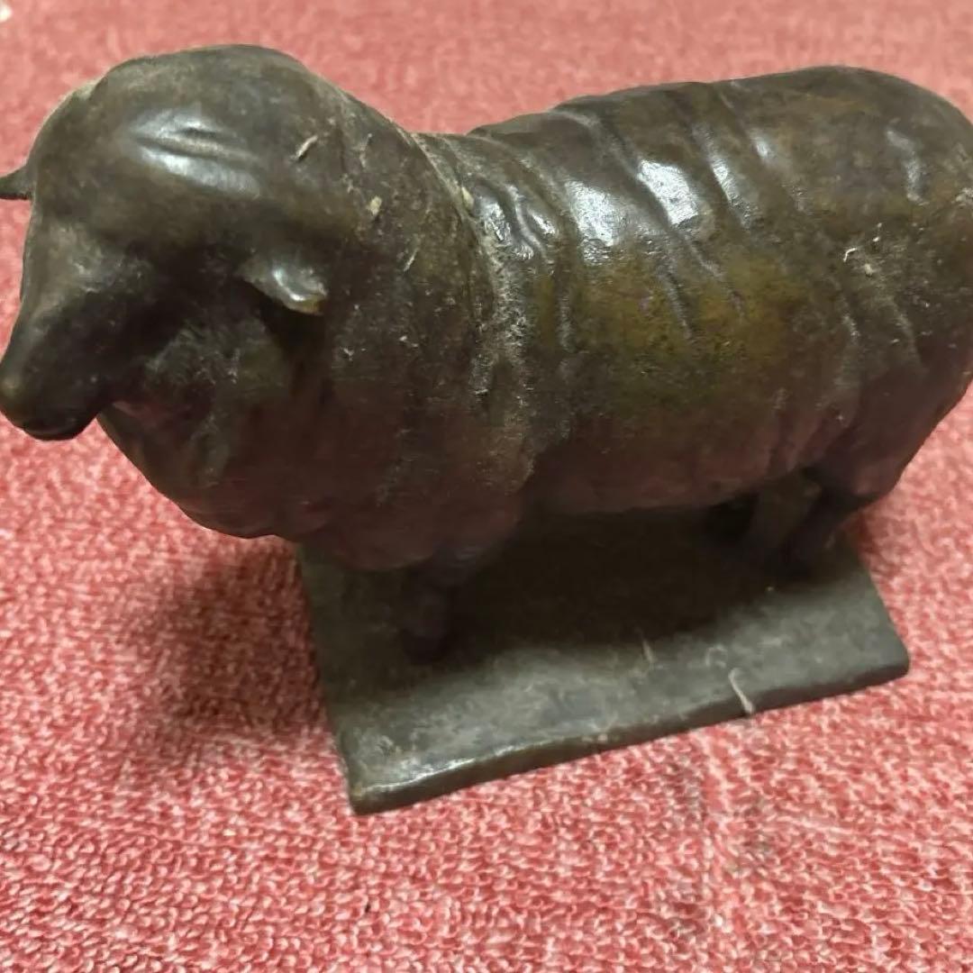 羊日本製 アンティーク 大正・昭和初期の古い羊干支置物 吉兆