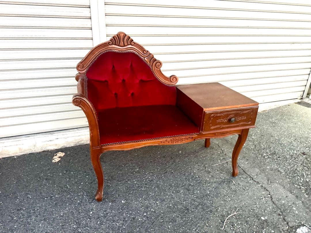 2SAM47猫脚 イタリア テレフォンベンチ ソファ アンティーク