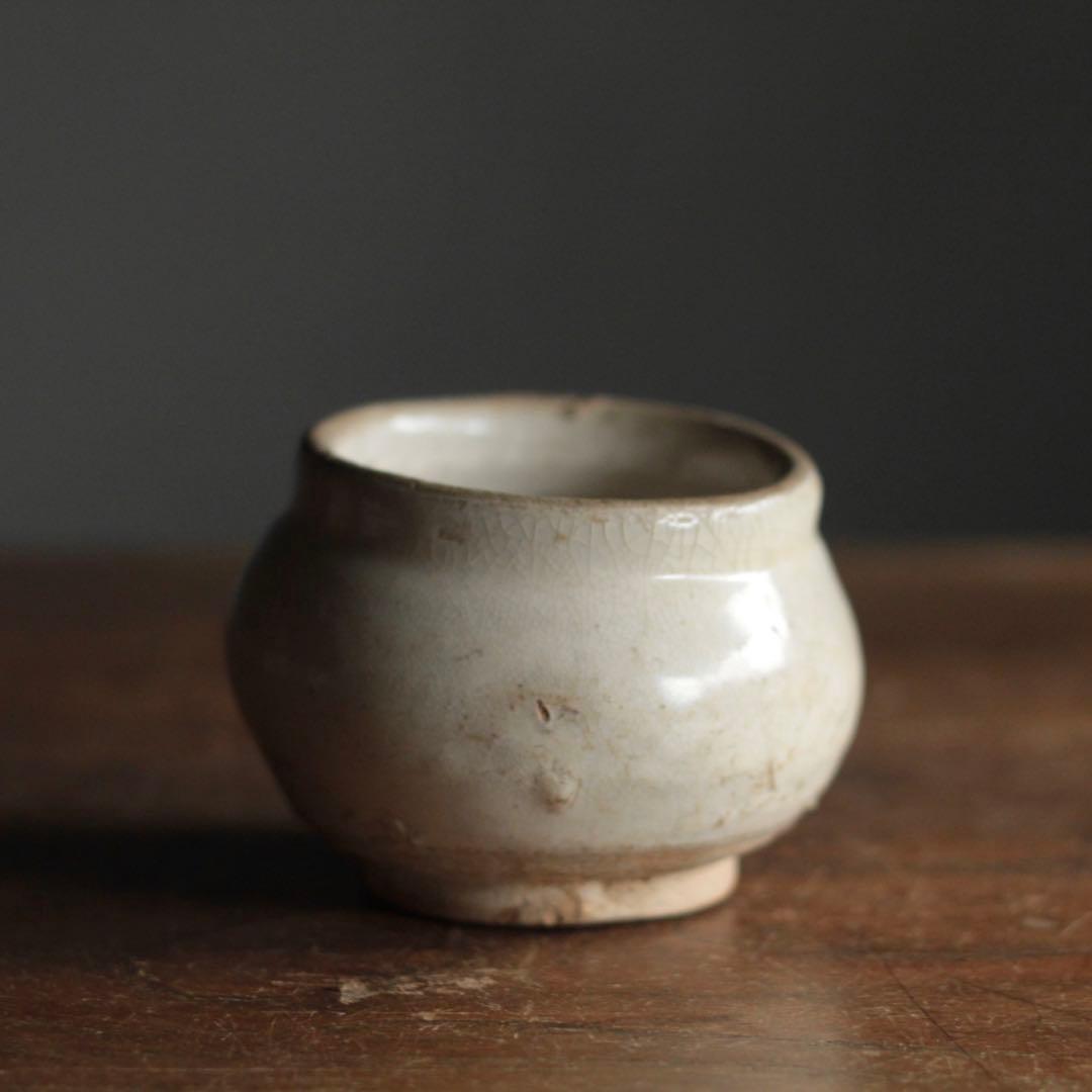 中国 白化粧土 小壺 茶碗 中国美術 古美術 古道具 アンティーク 茶道具