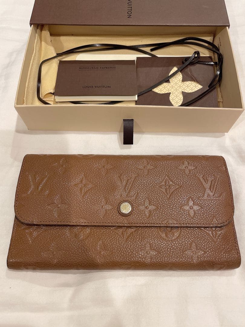 Louis Vuitton ブラウン レザー 長財布