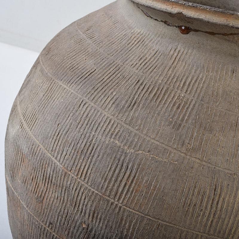 時代古陶磁　珠洲焼　古珠洲須恵器　線文壷　V　R9475H