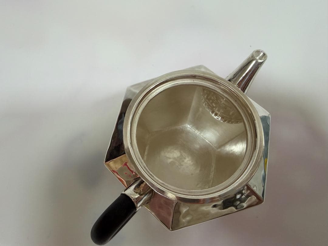 純銀製 六面取 急須 銀瓶 煎茶道具