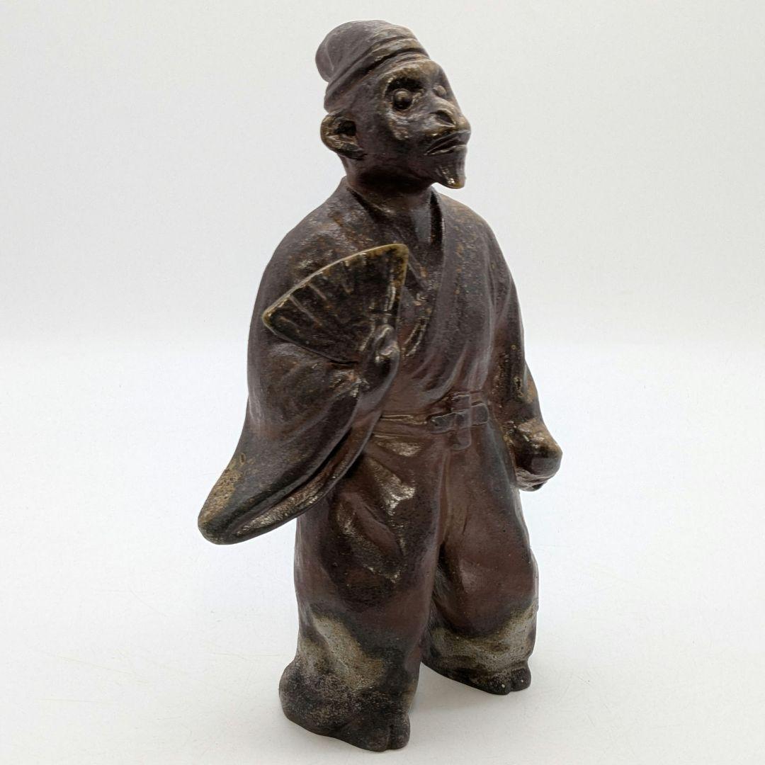 岡山県重要無形文化財 浦上善次 備前焼 壬申置物 共箱栞 サル 猿 三番叟 猿楽