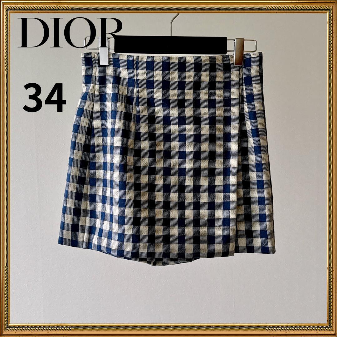 クリスチャンディオール　チェック柄 ラップ スコート　ショートパンツ　スカート